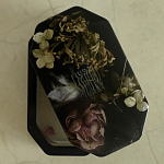 Шкатулка из эпоксидной смолы с цветами черная Epoxy Resin Box Black варинант исполнения - 3 | Loft Concept в Тюмени