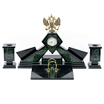 Настольный письменный набор из нефрита Герб России Dignity варинант исполнения - 1 | Loft Concept в Тюмени