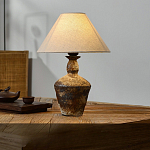 Настольная лампа с керамическим фактурным основанием и тканевым абажуром Eastern Tale варинант исполнения - 5 | Loft Concept в Тюмени