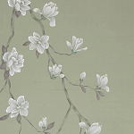 Обои ручная роспись Magnolia Canopy Colourway SC-287 on Aquamarine slub silk варинант исполнения - 2 | Loft Concept в Тюмени