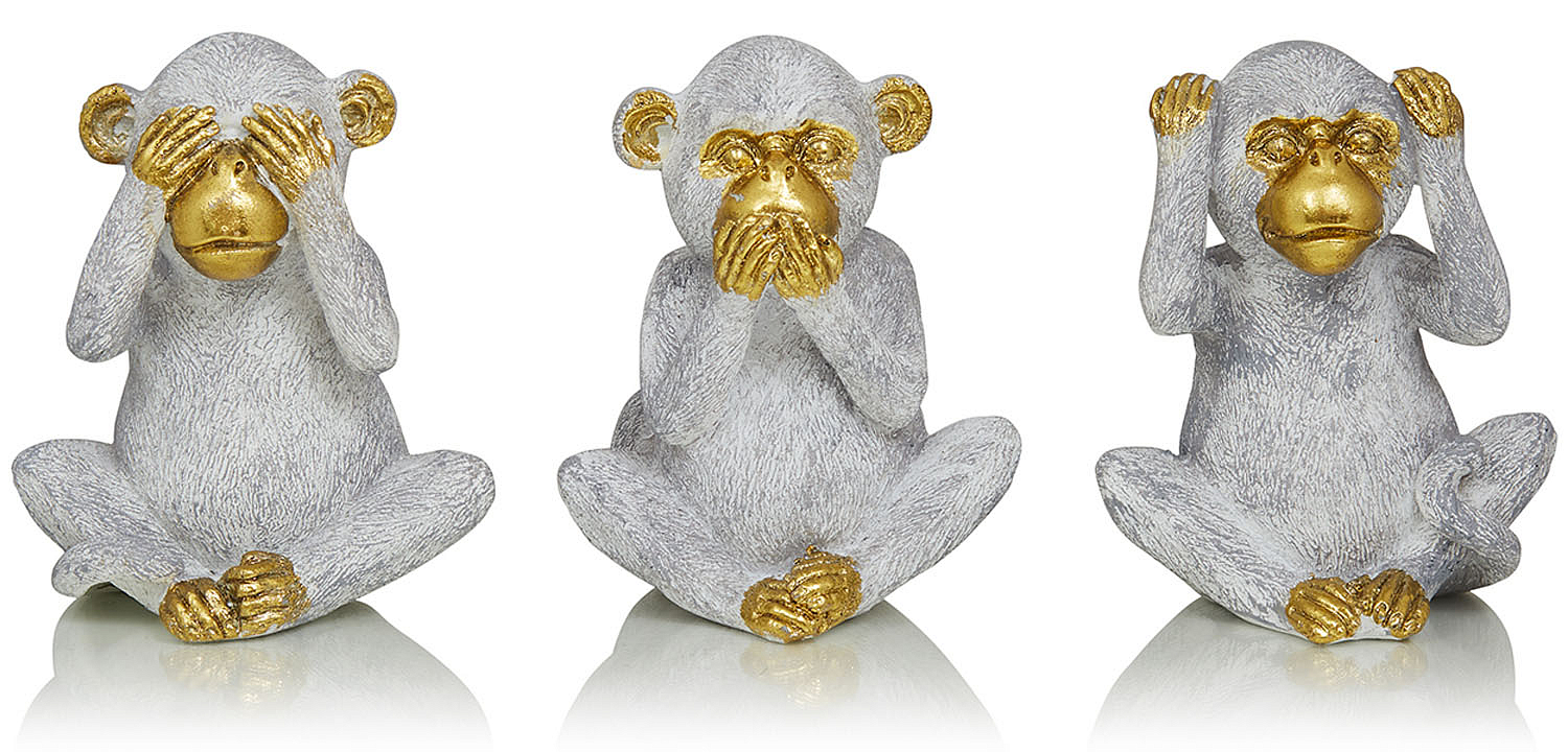 Комплект из 3-х статуэток Three Monkeys Комплект из 3-х статуэток Three Monkeys - Loft-Concept в Тюмени