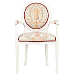 Полукресло из массива бука бежевое с растительным орнаментом Raffael Angel Beige Chair варинант исполнения - 1 | Loft Concept в Тюмени