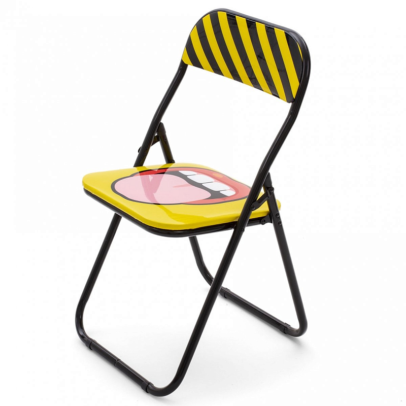 Стул Seletti Folding Chair Tongue Желтый Черный Стул Seletti Folding Chair Tongue Желтый Черный в Тюмени | Loft Concept