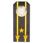 Часы подарочные настольные в виде погона ВМФ из натурального камня Змеевик Military Clock варинант исполнения - 6 | Loft Concept в Тюмени