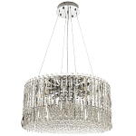 Круглая люстра с металлическими и хрустальными подвесками Bonnay Crystal Chrome Chandelier варинант исполнения - 6 | Loft Concept в Тюмени