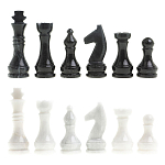 Шахматы классические с черной доской из натурального камня Мрамор Decorative Thematic Chess варинант исполнения - 5 | Loft Concept в Тюмени