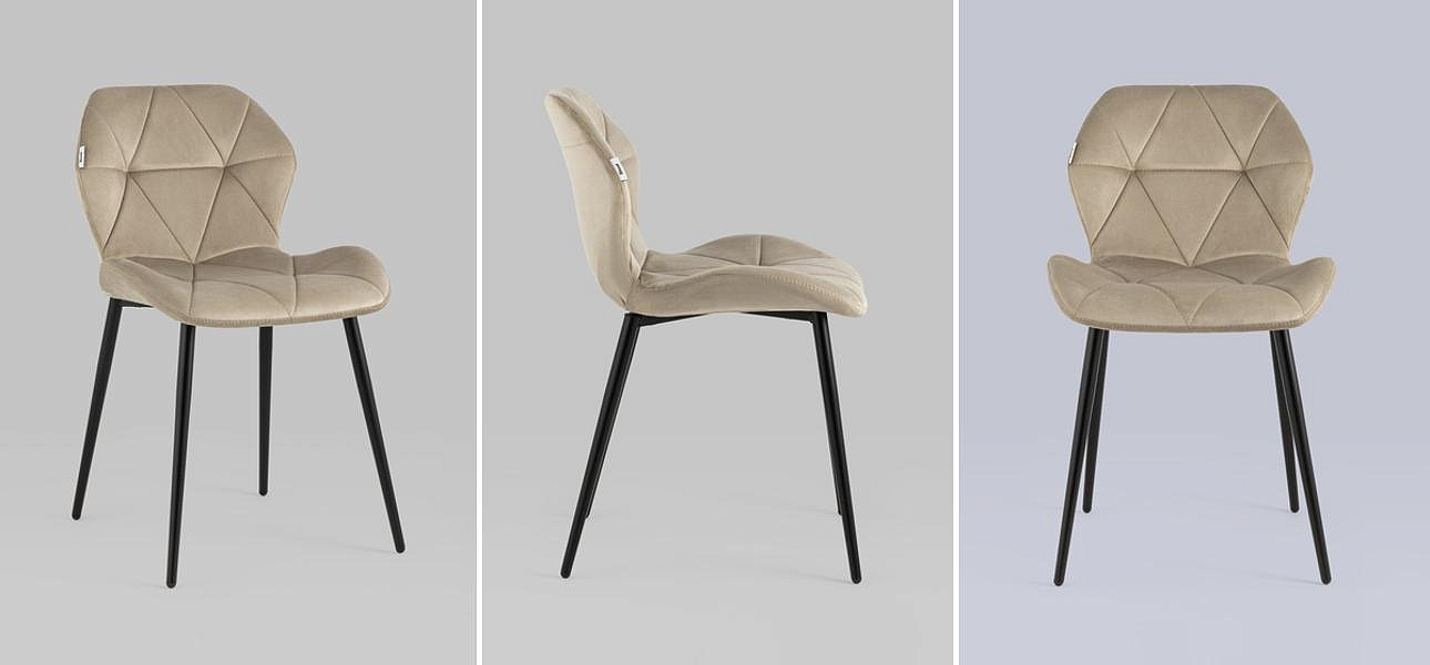 Стул Jeroen Chair II Бежевый Велюр Стул Jeroen Chair II Бежевый Велюр - Loft-Concept в Тюмени