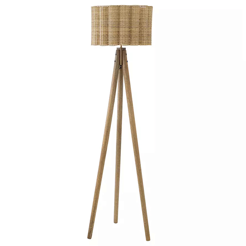 Торшер с плетеным абажуром на основании в виде треноги Lamp with Wicker Lampshade Бежевый Торшер с плетеным абажуром на основании в виде треноги Lamp with Wicker Lampshade Бежевый в Тюмени | Loft Concept