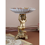 Чаша с цветочным орнаментом на ножке в виде бронзового ангела Eden Garden варинант исполнения - 6 | Loft Concept в Тюмени