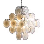 Люстра  с каскадом из круглых декоративных элементов  White Clear Glass Chandelier варинант исполнения - 6 | Loft Concept в Тюмени