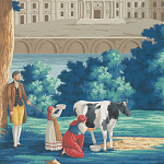 Обои ручная роспись Monuments of Paris Jacquemart on scenic paper варинант исполнения - 1 | Loft Concept в Тюмени