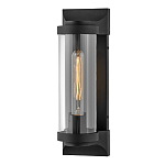 Настенный фонарь в индустриальном стиле с вытянутым цилиндрическим плафоном из прозрачного стекла и черным корпусом Hinkley варинант исполнения - 4 | Loft Concept в Тюмени