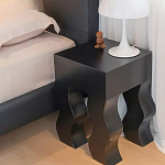 Дизайнерский журнальный стол чёрный с ножками волнистой формы Egopi варинант исполнения - 2 | Loft Concept в Тюмени