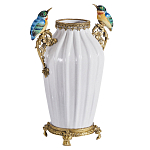 Ваза белого цвета из фарфора с птичкми White Garden варинант исполнения - 2 | Loft Concept в Тюмени