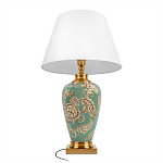 Настольная лампа бирюзовая с цветочным принтом Turquoise Flight варинант исполнения - 3 | Loft Concept в Тюмени