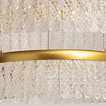 Люстра двухъярусная с золотого цвета и прозрачными подвесками Pettico варинант исполнения - 4 | Loft Concept в Тюмени