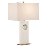 Настольная лампа из мрамора с тканевым прямоугольным абажуром Eternity варинант исполнения - 3 | Loft Concept в Тюмени