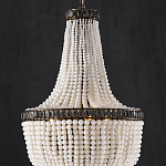 Люстра каплевидной формы декорированная нитями стеклянных бусин молочного цвета Bead threads варинант исполнения - 2 | Loft Concept в Тюмени
