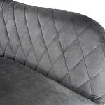 Барный стул со спинкой и подлокотниками на 4-х металлических ножках Douglas Rhombus Серый Велюр варинант исполнения - 4 | Loft Concept в Тюмени