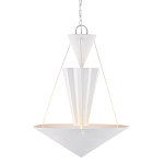 Люстра светодиодная белая геометрической формы с рифленым плафоном White Geometric Lamps варинант исполнения - 1 | Loft Concept в Тюмени