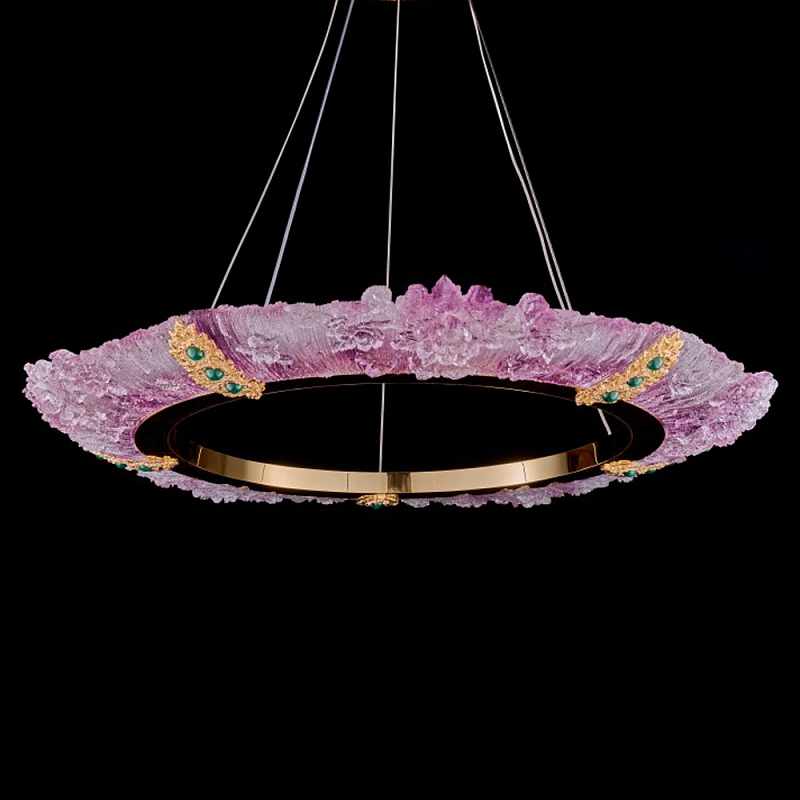 Люстра в форме кольца розовая Warm Pink Light Золотой Розовый в Тюмени | Loft Concept 