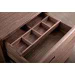 Прикроватный столик деревянный с 2-мя ящиками Moon Walnut Furniture варинант исполнения - 3 | Loft Concept в Тюмени