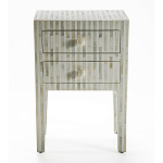 Тумбочка прикроватная White Pearl BEDSIDE CABINET 2 DRAWER варинант исполнения - 1 | Loft Concept в Тюмени