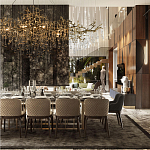 Подвесная люстра в виде ветвей деревьев золотого цвета с прозрачными подвесками-каплями 10 и 14 ламп Droplet Chandelier варинант исполнения - 7 | Loft Concept в Тюмени