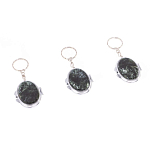 Зеркало брелок карманное двухстороннее из натурального камня Серафинит Stone Mirrors варинант исполнения - 4 | Loft Concept в Тюмени