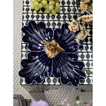 Менажница темно-синяя фарфоровая с бронзовой фигуркой ангела Eden Garden варинант исполнения - 3 | Loft Concept в Тюмени