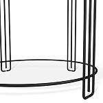 Стол журнальный круглый со столешницей из стекла Gold and Black Marble варинант исполнения - 4 | Loft Concept в Тюмени