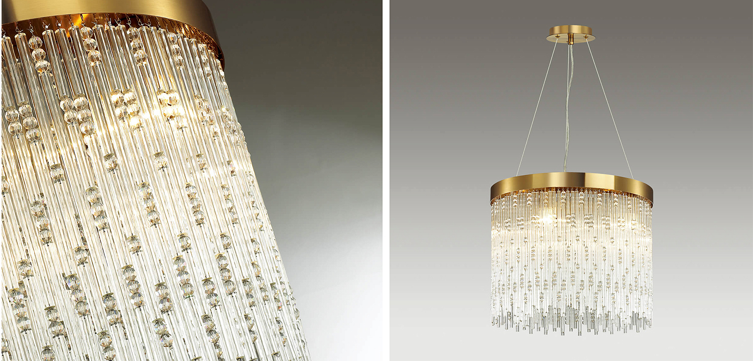 Люстра Hailstorm Rain Kerri Chandelier gold 45 - Loft-Concept в Тюмени