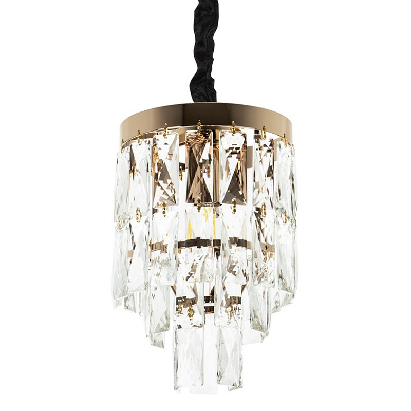 Подвесной светильник с прямоугольными хрустальными подвесками Lunet Crystal Rectangulars Pendant Light 2 Золотой Прозрачное Стекло Подвесной светильник с прямоугольными хрустальными подвесками Lunet Crystal Rectangulars Pendant Light 2 Золотой Прозрачное Стекло в Тюмени | Loft Concept