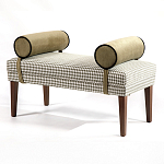 Банкетка Banquette PIED DE POULE с принтом гусиная лапка и бежевыми подлокотниками  варинант исполнения - 2 | Loft Concept в Тюмени