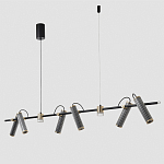 Люстра с 8-ю цилиндрическими плафонами на магнитном креплении и черным металлическим основанием Bronze Concert варинант исполнения - 2 | Loft Concept в Тюмени