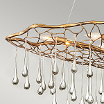 Люстра подвесная золотого цвета с металлическим сетчатым основанием и стеклянными каплевидными подвесками Hinkley варинант исполнения - 10 | Loft Concept в Тюмени