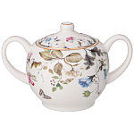 Чайный сервиз из фарфора белый с рисунком цветов на 6 персон 14 предметов Garden Whisper Porcelain Set  варинант исполнения - 3 | Loft Concept в Тюмени