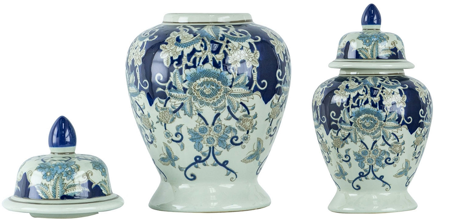 Ваза с крышкой Blue & White Ornament Vase 42 Ваза с крышкой Blue & White Ornament Vase 42 - Loft-Concept в Тюмени
