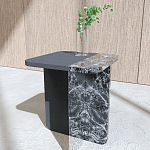 Slice журнальный столик из мрамора и массива дуба варинант исполнения - 1 | Loft Concept в Тюмени