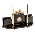 Настольный канцелярский набор из нефрита с декором в виде льва Golden Lion варинант исполнения - 2 | Loft Concept в Тюмени