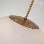 Подвесной светильник золотого цвета с полусферическим опаловым плафоном и декоративным элементом Elstead Lighting варинант исполнения - 5 | Loft Concept в Тюмени