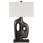 Настольная лампа с прямоугольным тканевым абажуром на фигурном каркасе Brutilist  варинант исполнения - 4 | Loft Concept в Тюмени