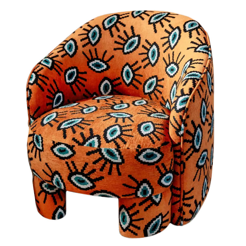 Акцентное Кресло Leela Оранжевый Орнамент Оранжевый в Тюмени | Loft Concept 