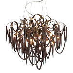 Люстра подвесная с объемной композицией из скрученных лент и металлических цепочек Atlantis Chain варинант исполнения - 1 | Loft Concept в Тюмени