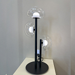 Настольная лампа с тремя прозрачными куполообразными плафонами и черным металлическим основанием Flos Wireline Lighting варинант исполнения - 6 | Loft Concept в Тюмени