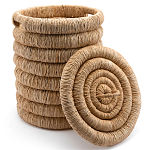 Плетеная корзина с крышкой из плетеного бананового дерева Zuwena Wicker Basket варинант исполнения - 3 | Loft Concept в Тюмени