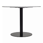 Круглый обеденный стол с белой мраморной столешницей White Tabletop on Black Base варинант исполнения - 4 | Loft Concept в Тюмени