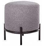 Круглый пуф на металлических ножках с обивкой из рогожки Casey Poof варинант исполнения - 1 | Loft Concept в Тюмени