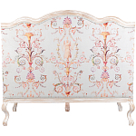 Двухместный диван из массива бука серый с растительным орнаментом Raffael Blue Grey Sofa варинант исполнения - 2 | Loft Concept в Тюмени