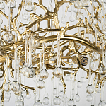 Подвесная люстра в виде ветвей деревьев золотого цвета с прозрачными подвесками-каплями 8 и 14 ламп Droplet Chandelier варинант исполнения - 6 | Loft Concept в Тюмени